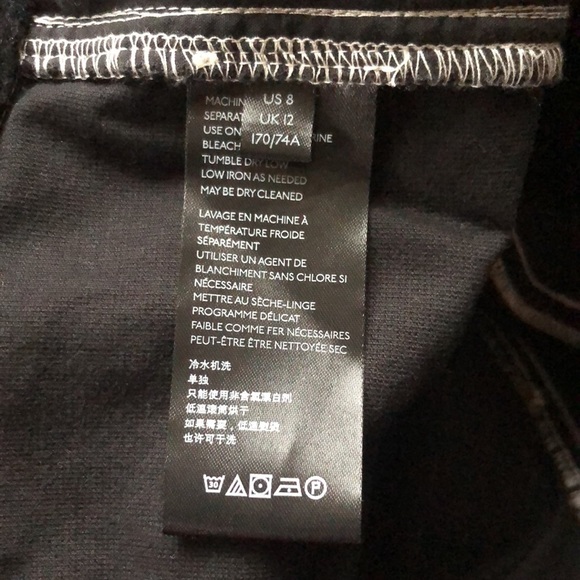 Urban Outfitters Black Velvet White Top Stitching Utility High Rise Pants 8 - Picture 9 of 9